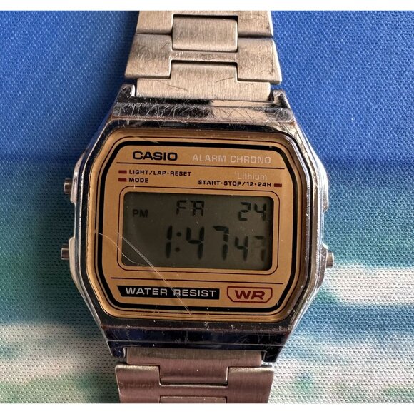 Casio Alarm Watch A158WE Stainless Steel (Pre-Owned) GC - Picture 2 of 5